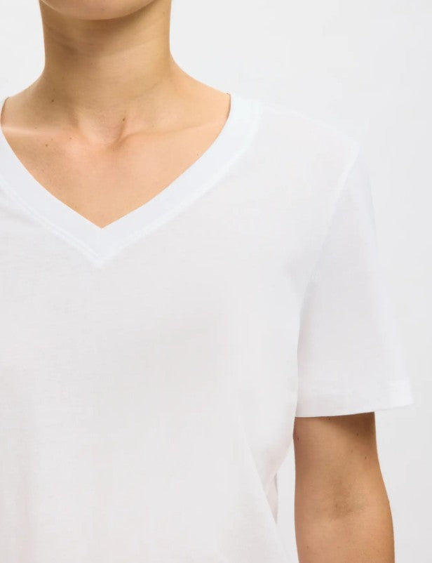 SLFESSENTIAL SS V-NECK TEE NOOS