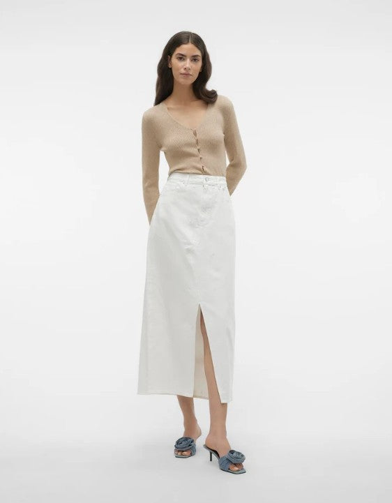 VMMINNA MR HIGH SLIT LONG EMB DNM SKIRT