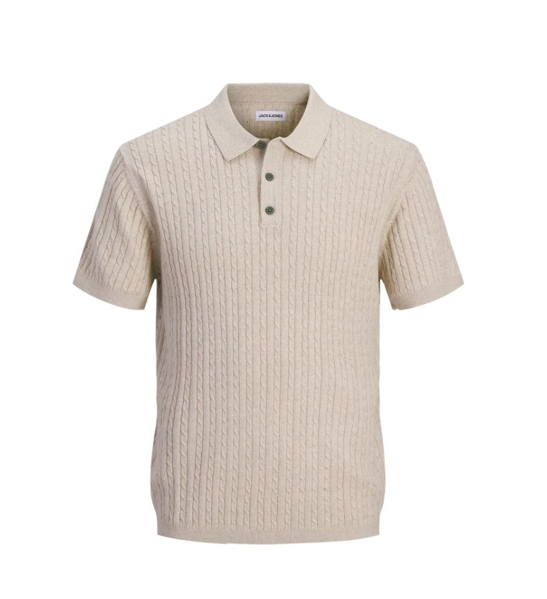 JJEEmil Knit Cable Polo S/S LN
