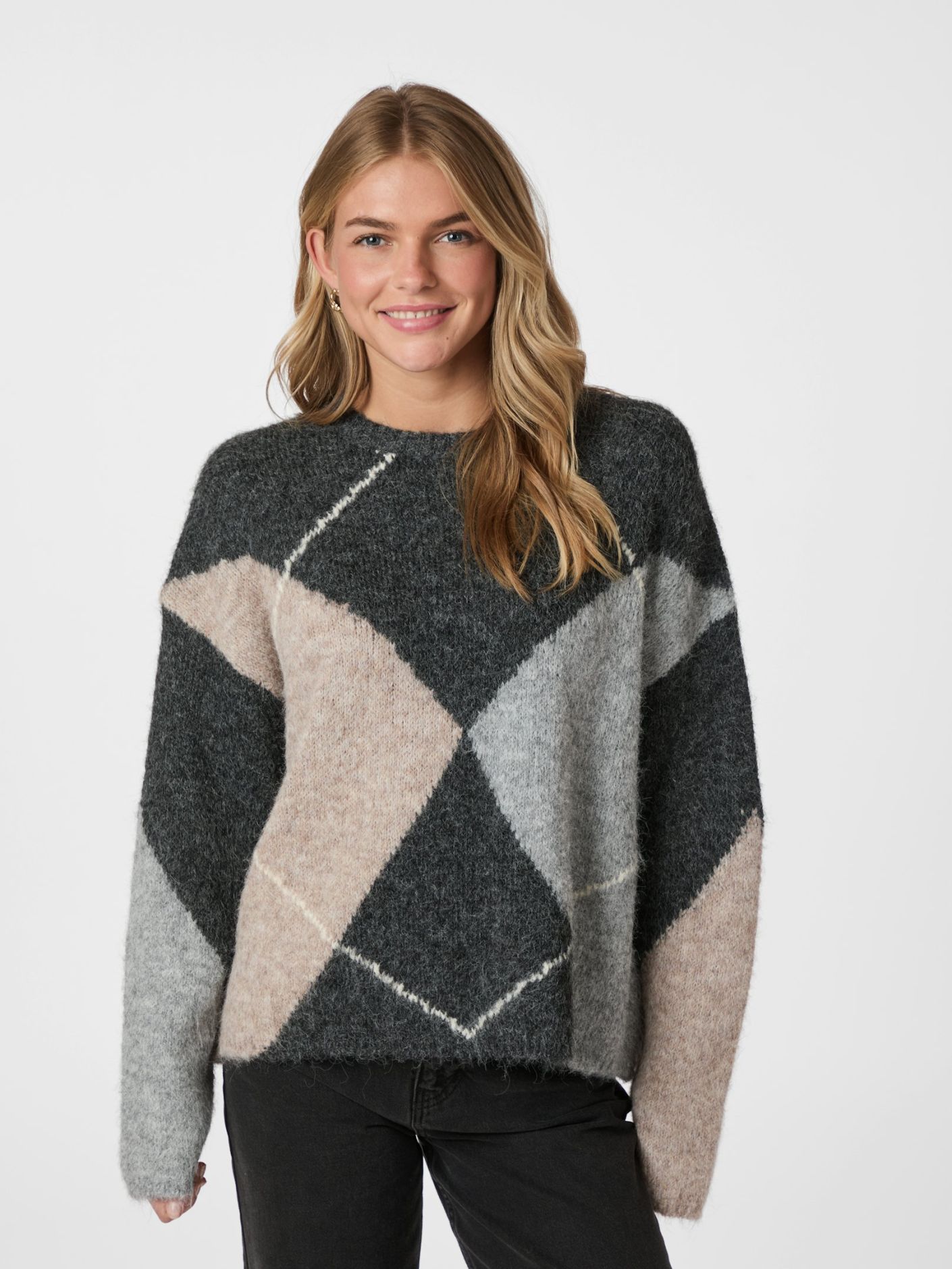 Inga Check Fluff Knit Blouse