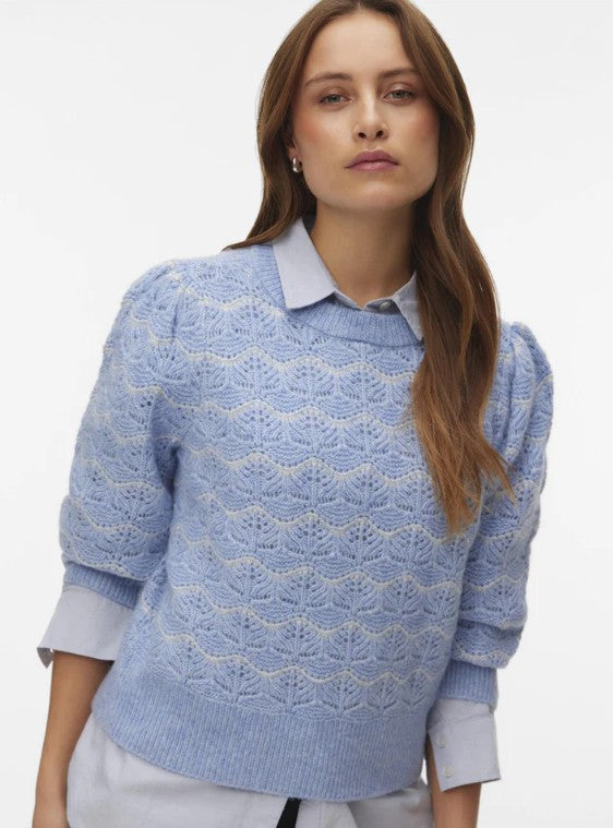 VMLeonor Stitch 3/4 O-neck Pullover Boo