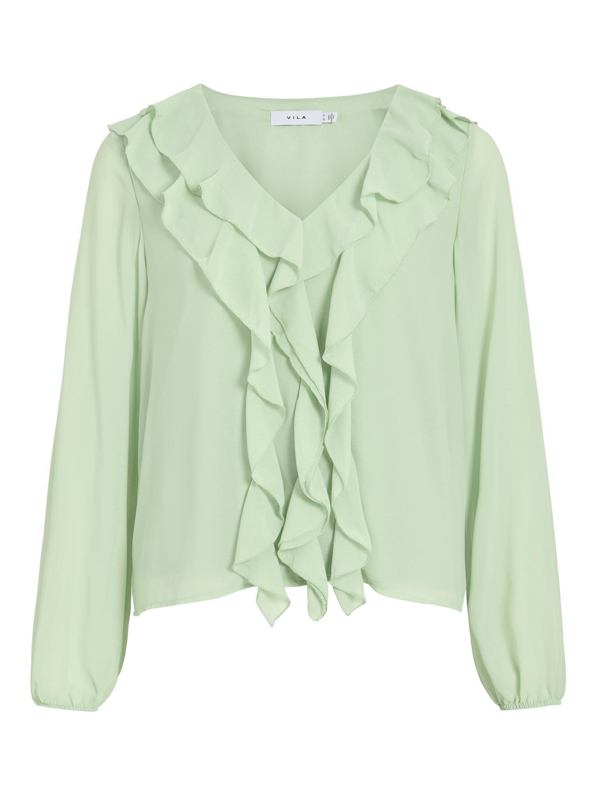 Viane L/S V-Neck Frill Top - NOOS
