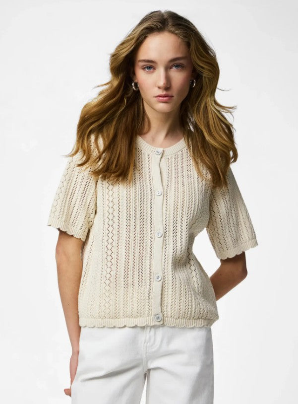 PCNuka Ss O-Neck Knit Cardigan