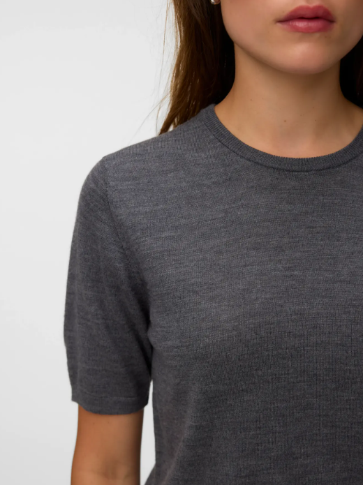 AWCara Ss O-Neck Wool Knit Top
