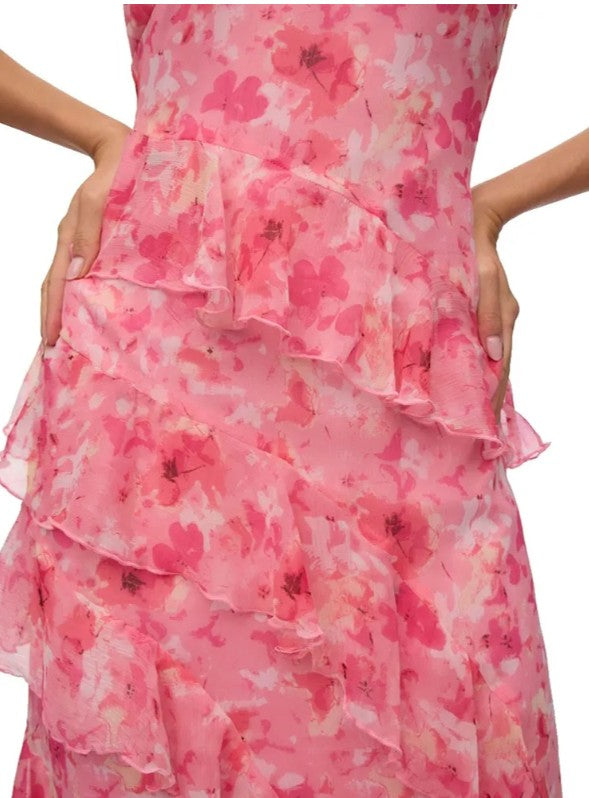 VMSilla S/L V-Neck Long Frill Dress Wvn