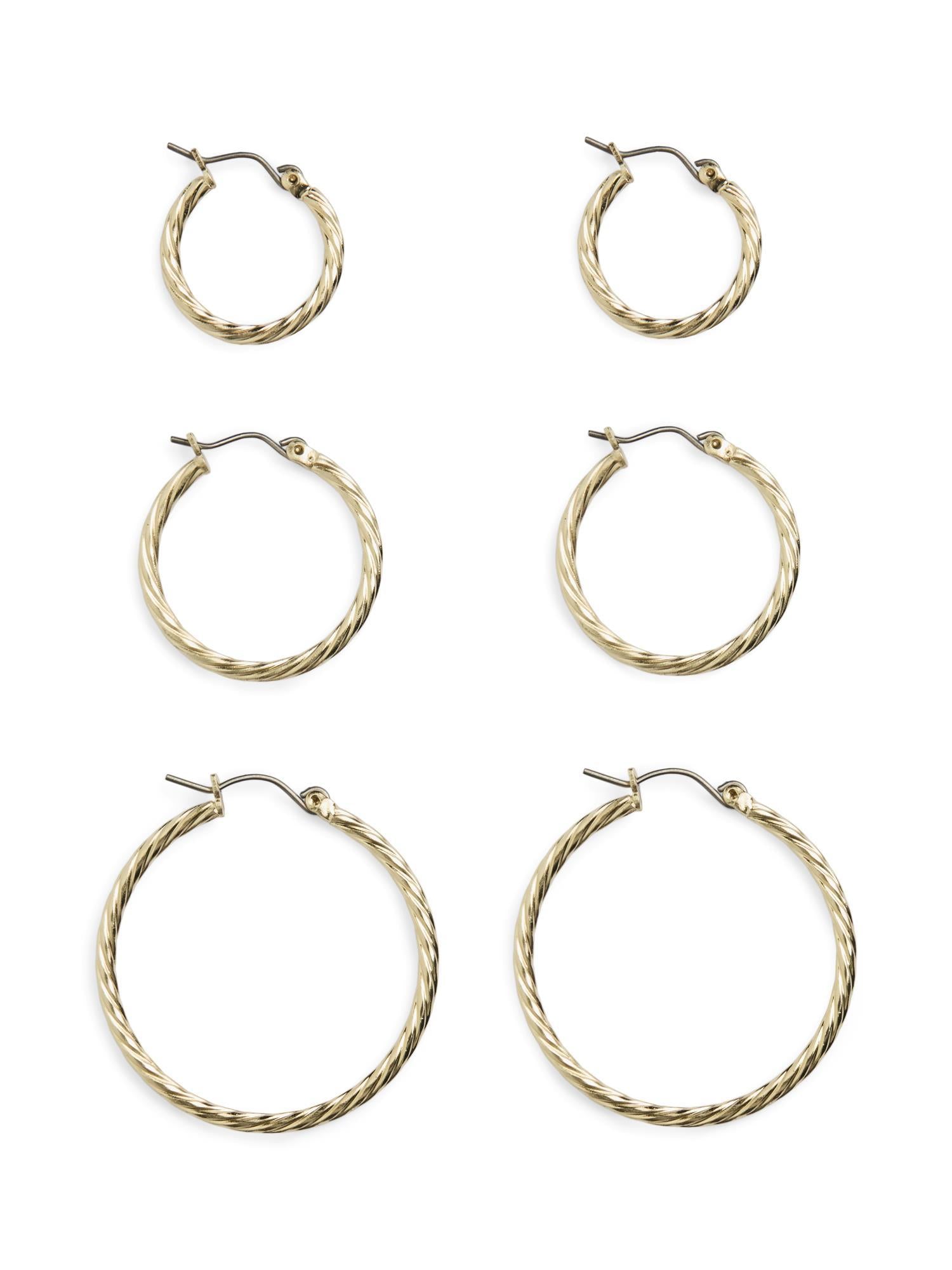 PCTabitha 3-Pack Hoop Earrings