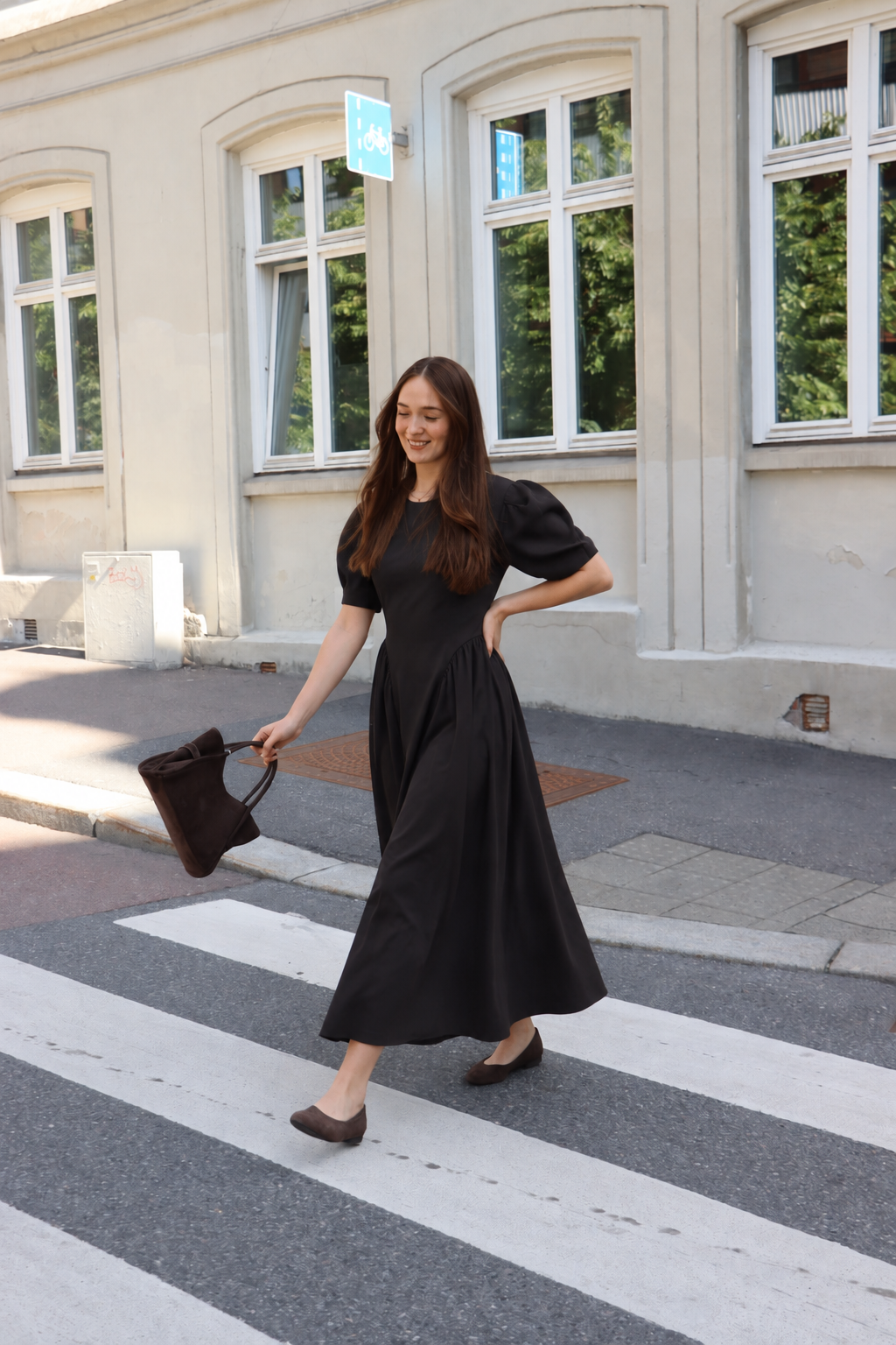 VMSally Puff Sleeve Ankle Dress WVN EXP