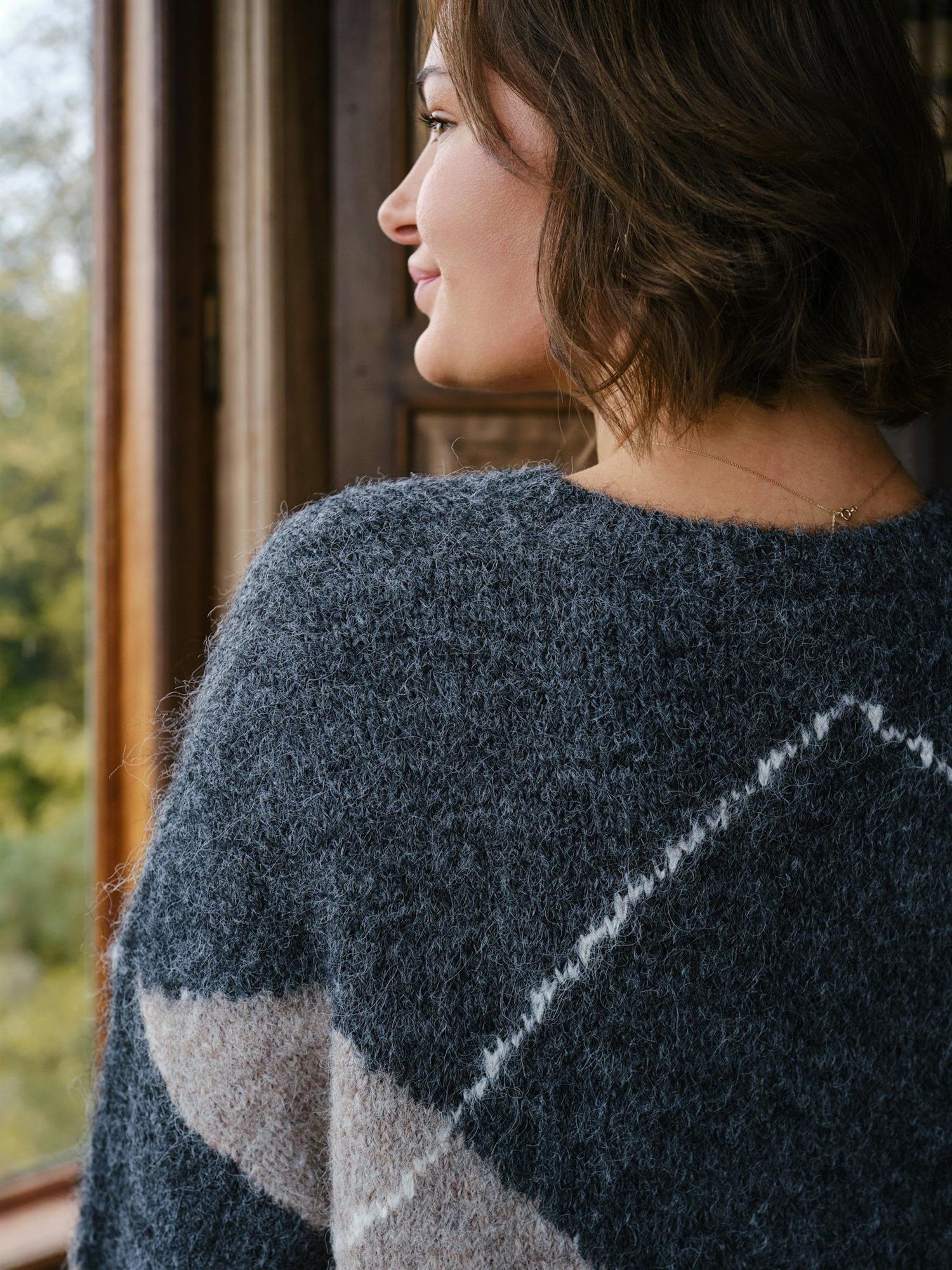 Inga Check Fluff Knit Blouse