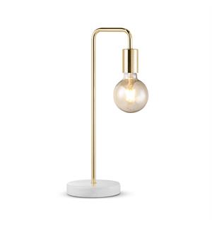 LAMPE NOBLE MARMOR+BØRST. MESSING H40CM