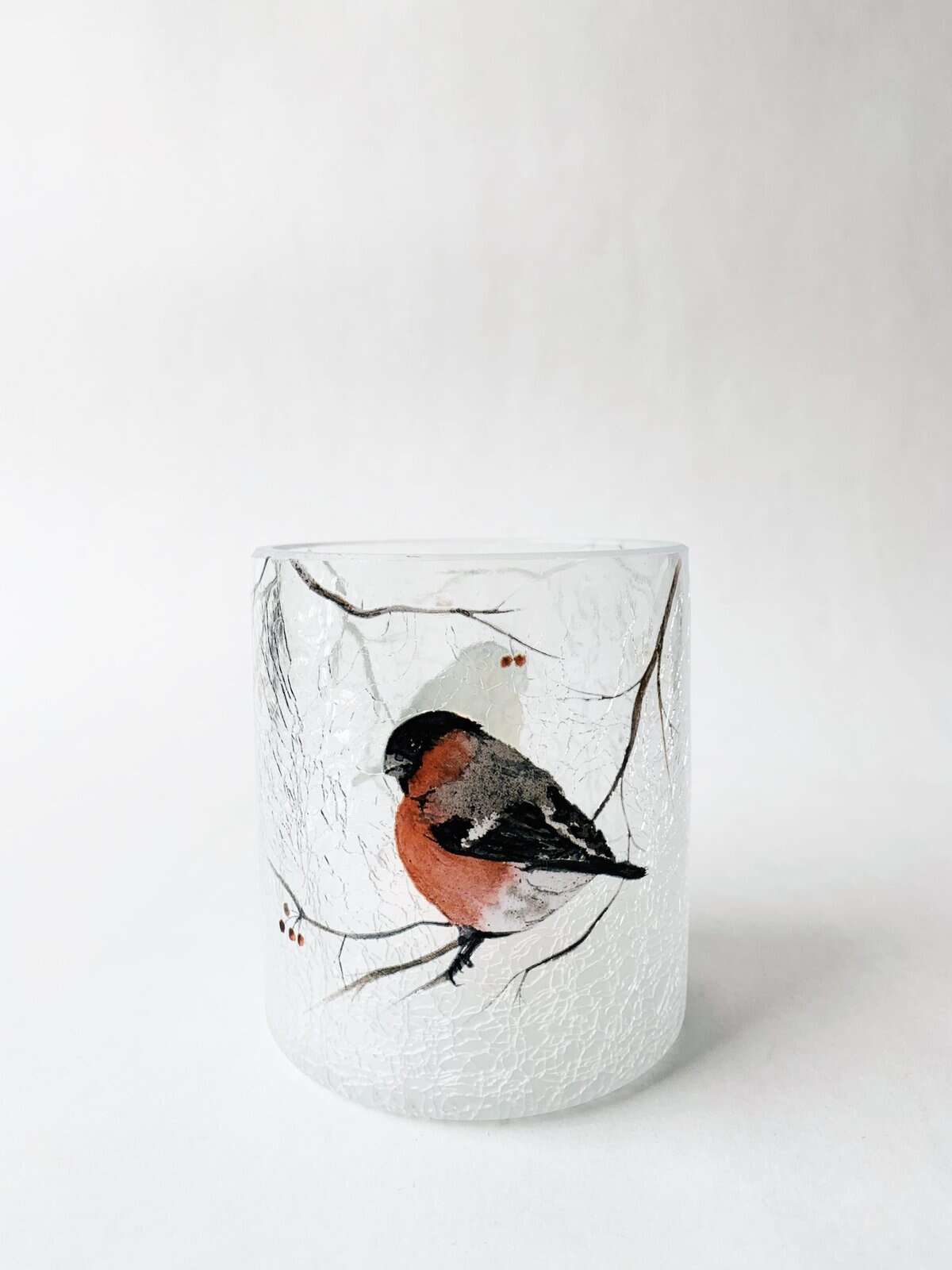 Lysglass Dompapp Krakelert/Frostet 9x10 Cm