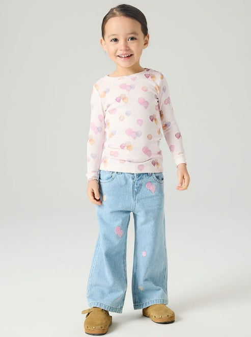 NMFRose Wide Emb Jeans