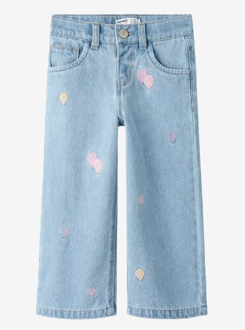 NMFRose Wide Emb Jeans