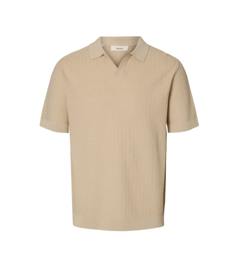 SLHMattis Ss Linen Blend Struc Open Polo