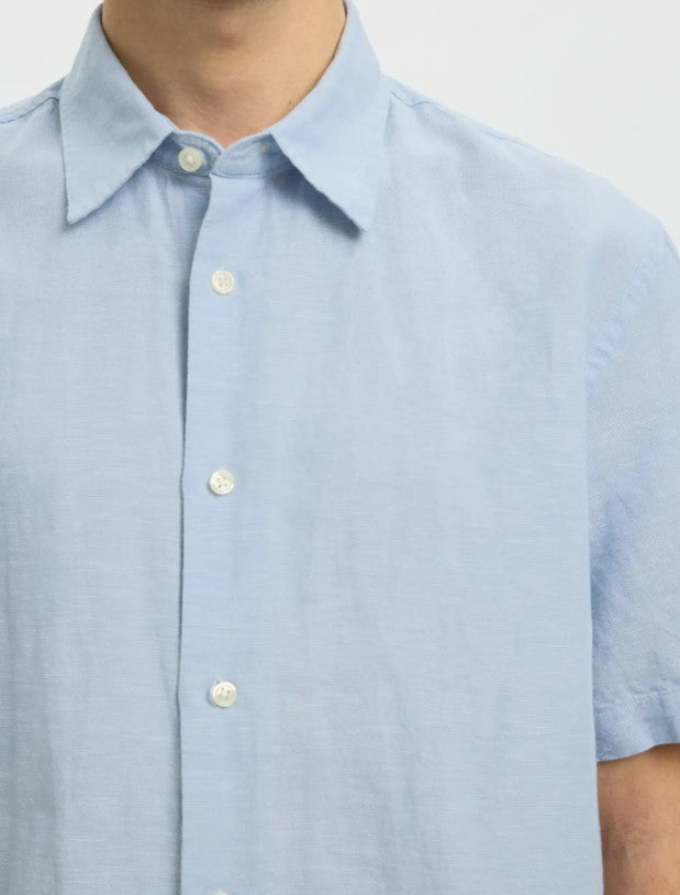 SLHRegClay Linenblend Ss Shirt Cla