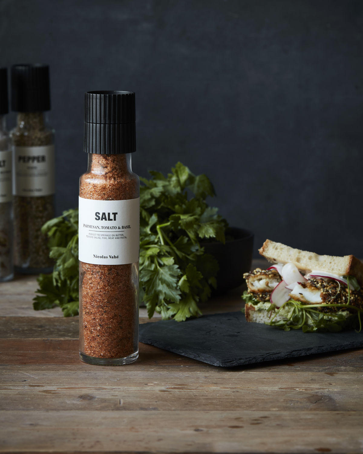 SALT PARMESAN, TOMATO & BASIL