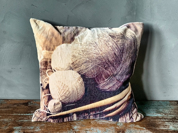 PUTETREKK VELUR GARNNØSTE 50x50