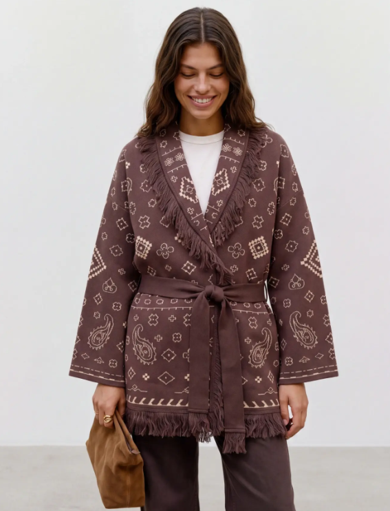 VMScarlette Ls Tassel Jacquard Cardi LCS