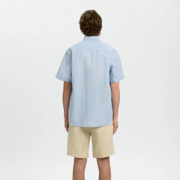 SLHRegClay Linenblend Ss Shirt Cla