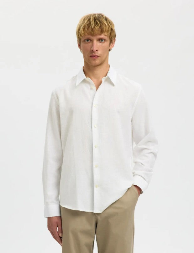 SLHRegClay Linenblend L/S Shirt