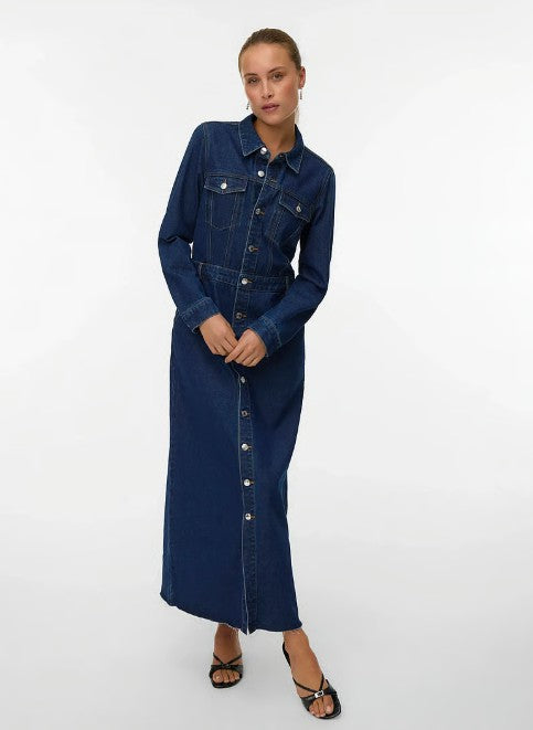 VMMOLLY LS ANK DENIM DRESS