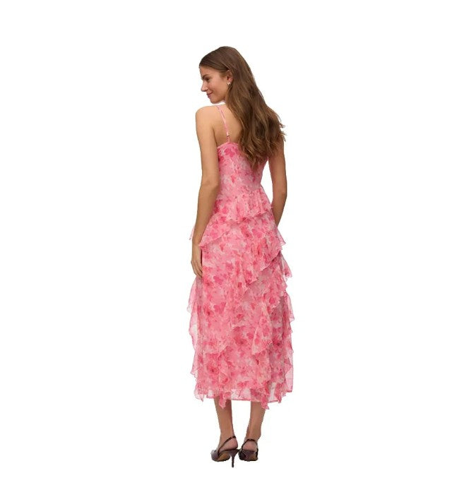 VMSilla S/L V-Neck Long Frill Dress Wvn