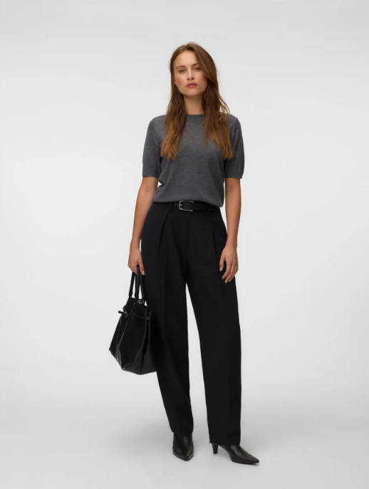 AWCara Ss O-Neck Wool Knit Top