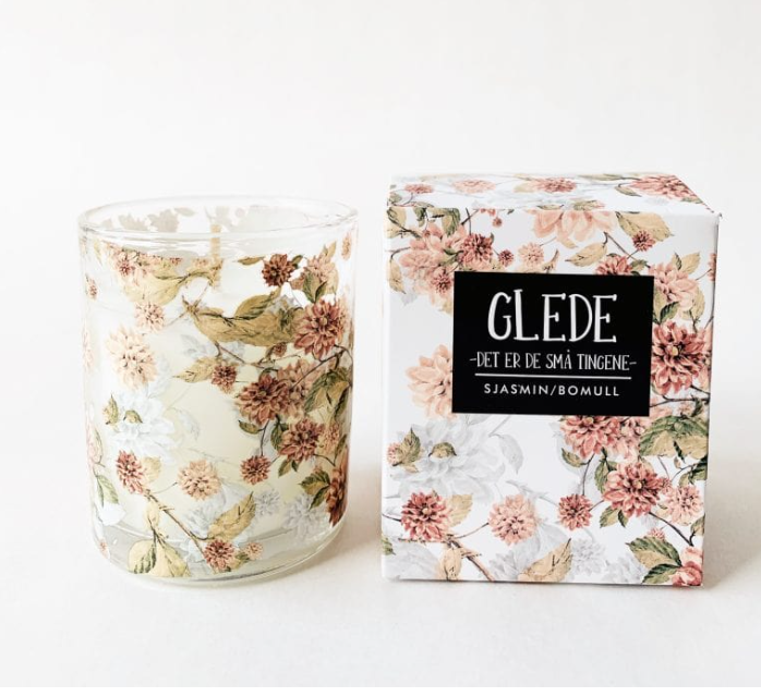 Duftlys i gaveeske S "Glede"