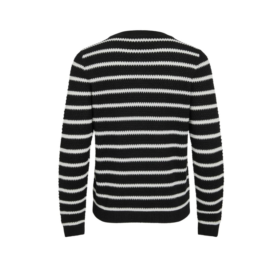 VIDalo O-Neck L/S Stripe Knit Top Noos
