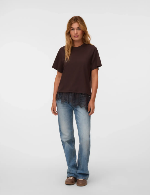 VMBrit SS O-Neck Lace T-Shirt