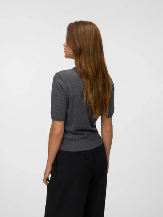 AWCara Ss O-Neck Wool Knit Top
