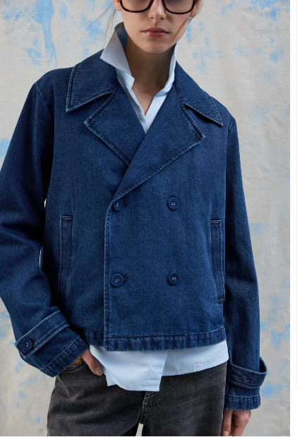 VINata L/S Short Denim Trenchcoat
