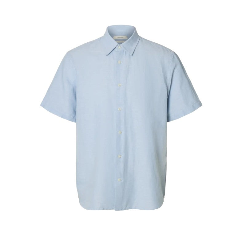 SLHRegClay Linenblend Ss Shirt Cla