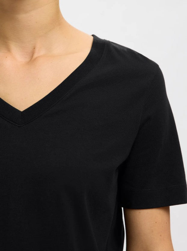 SLFESSENTIAL SS V-NECK TEE