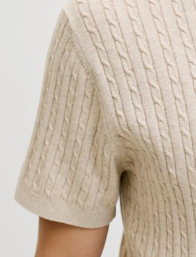 JJEEmil Knit Cable Polo S/S LN